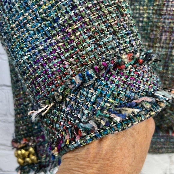 ELLEN TRACY Tweed Jacket w/Embellishments Size 8 - Picture 6 of 7